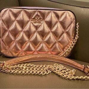 Kate Spade Metallic Pink Shimmer Quilted Crossbody Bag